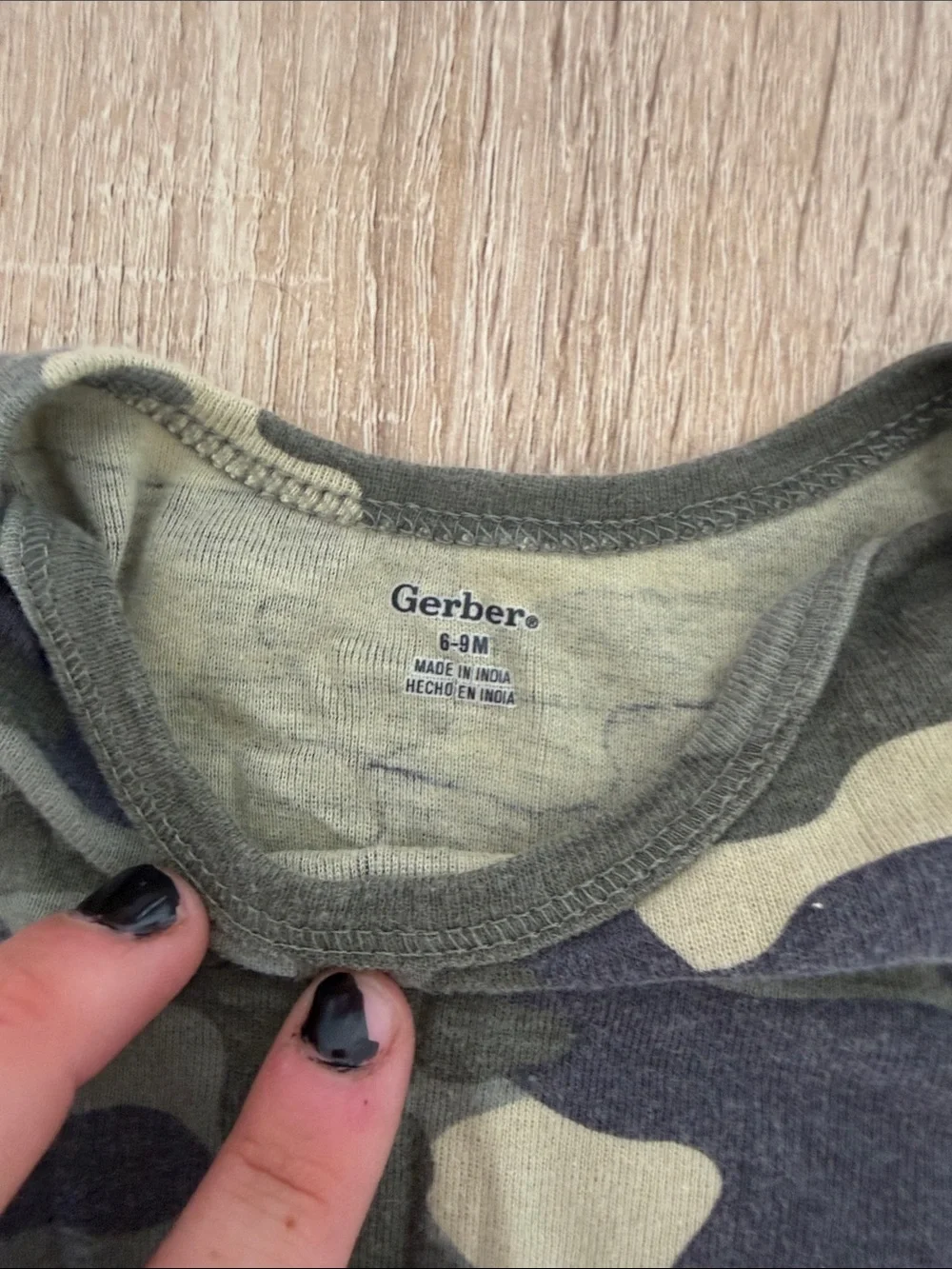 Gerber White Dino Print & Green Camo Baby Onesies